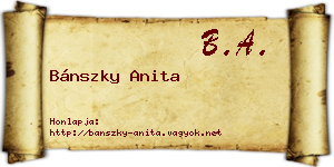 Bánszky Anita névjegykártya