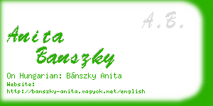 anita banszky business card